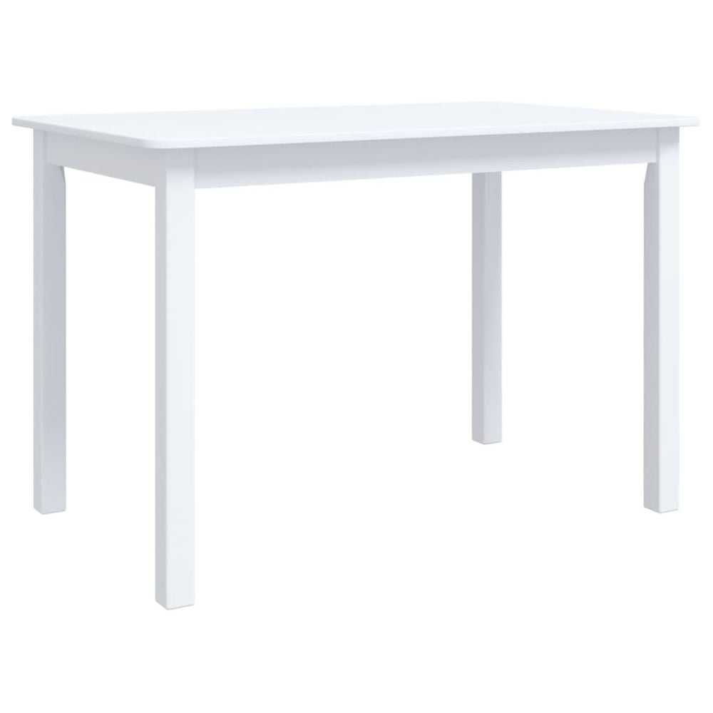 vidaXL Table de salle à manger Blanc 114x71x75 cm Bois massif d'hévéa