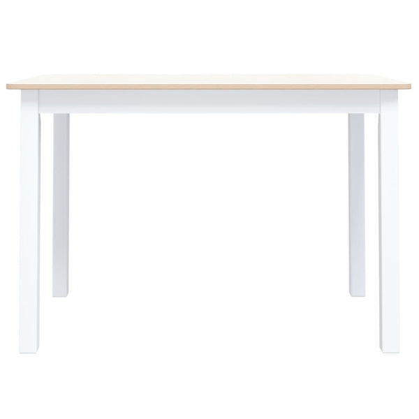 Esstisch Weiß und Braun 114x71x75 cm Massivholz Gummibaum