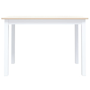 Esstisch Weiß und Braun 114x71x75 cm Massivholz Gummibaum