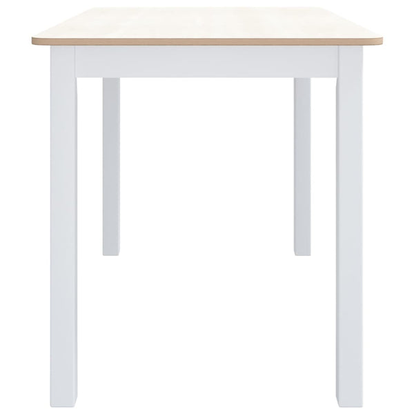 Esstisch Weiß und Braun 114x71x75 cm Massivholz Gummibaum