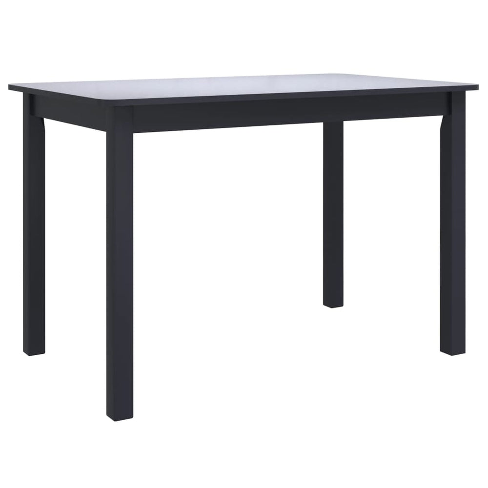 vidaXL Table de salle à manger noire 114x71x75 cm Bois d'hévéa massif