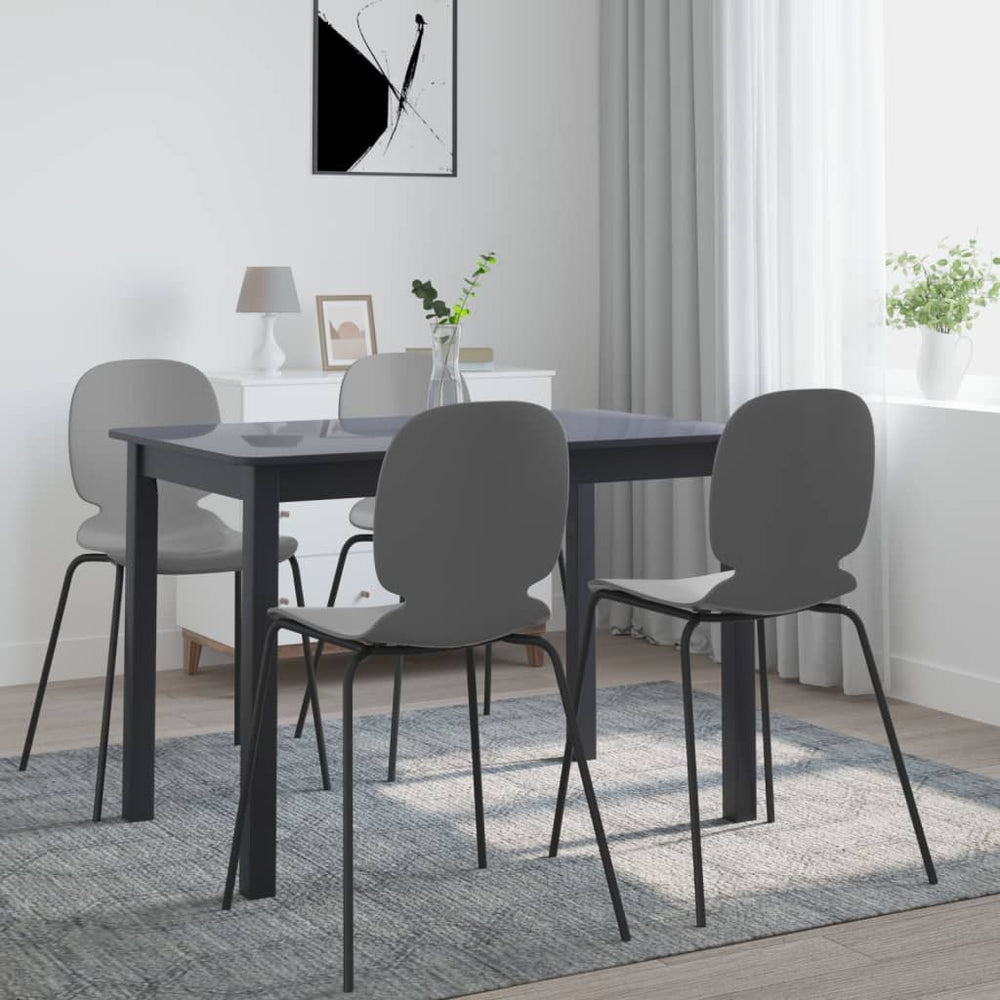 vidaXL Table de salle à manger noire 114x71x75 cm Bois d'hévéa massif