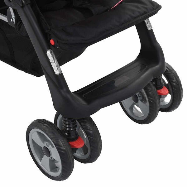 Tandem Kinderwagen Rosa & Schwarz