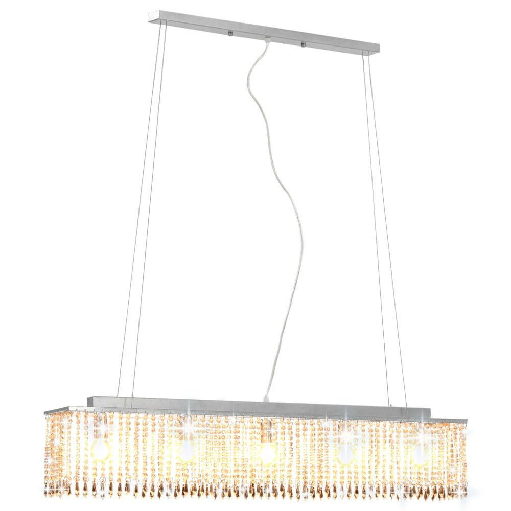 Kristall Deckenleuchte Silber 104 cm E14