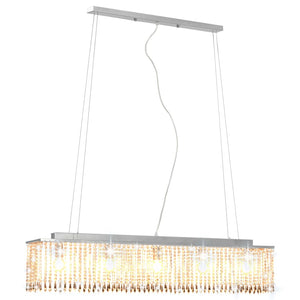 Kristall Deckenleuchte Silber 104 cm E14
