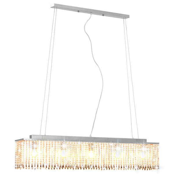 Kristall Deckenleuchte Silber 104 cm E14