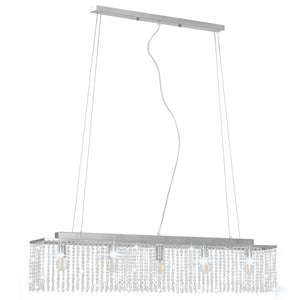 Kristall Deckenleuchte Silber 104 cm E14