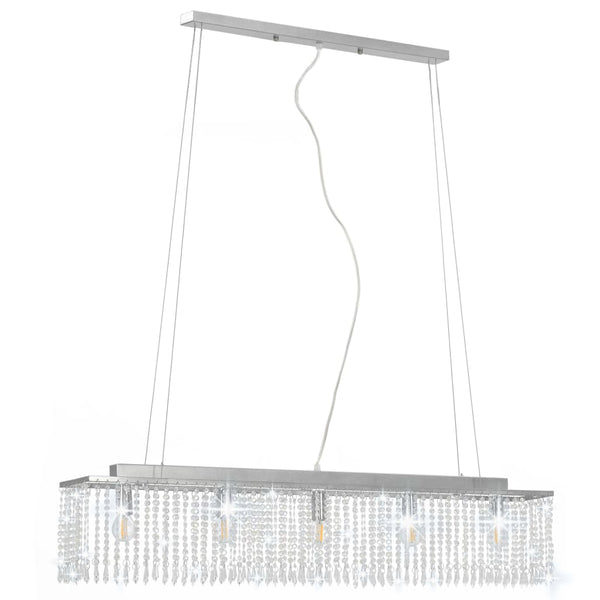 Kristall Deckenleuchte Silber 104 cm E14