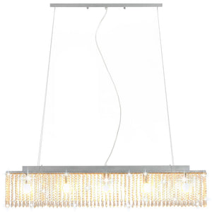 Kristall Deckenleuchte Silber 104 cm E14