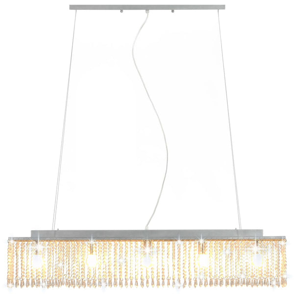 Kristall Deckenleuchte Silber 104 cm E14