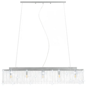 Kristall Deckenleuchte Silber 104 cm E14