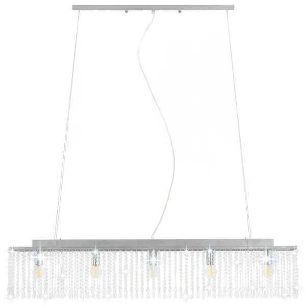 Kristall Deckenleuchte Silber 104 cm E14