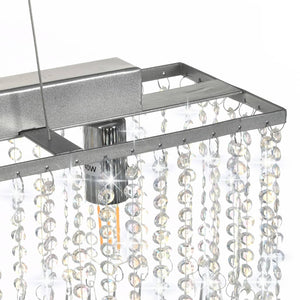 Kristall Deckenleuchte Silber 104 cm E14