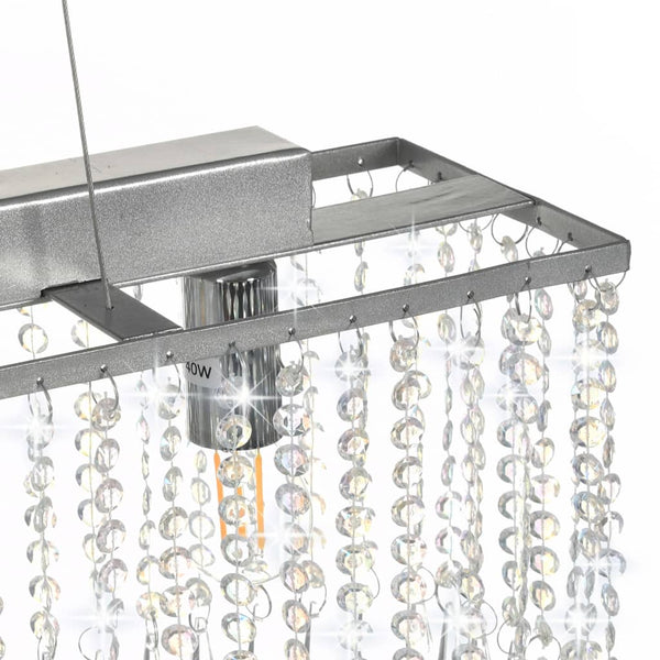 Kristall Deckenleuchte Silber 104 cm E14