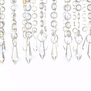 Kristall Deckenleuchte Silber 104 cm E14