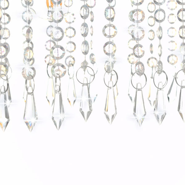 Kristall Deckenleuchte Silber 104 cm E14