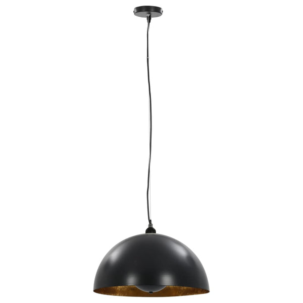 vidaXL Plafonniers 2 pcs Noir et Doré Hémisphérique 40cm E27