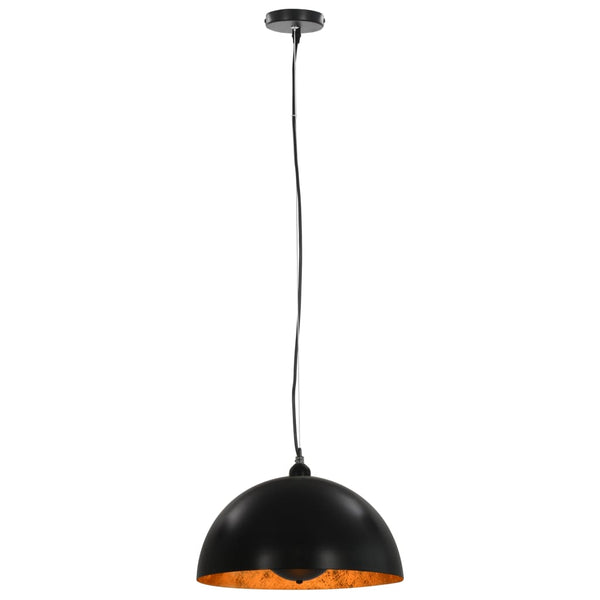 vidaXL Plafonniers 2 pcs Noir et Doré Hémisphérique 40cm E27