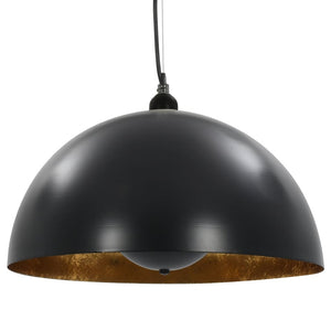 vidaXL Plafonniers 2 pcs Noir et Doré Hémisphérique 40cm E27