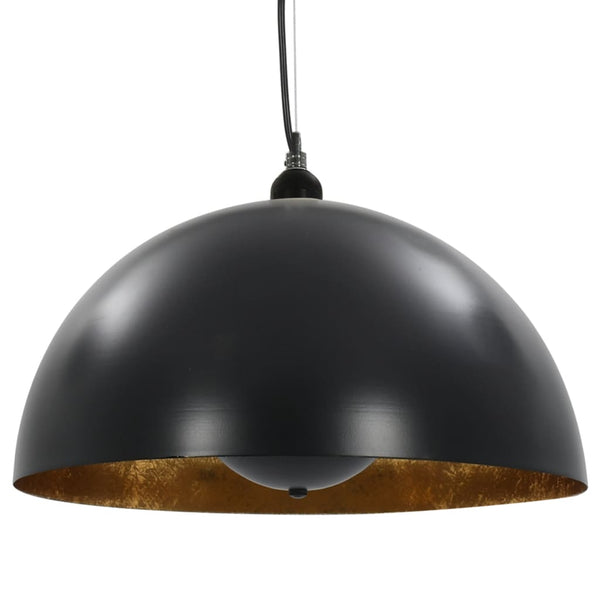 vidaXL Plafonniers 2 pcs Noir et Doré Hémisphérique 40cm E27