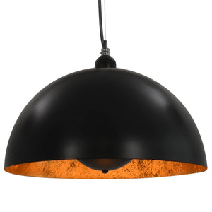 vidaXL Plafonniers 2 pcs Noir et Doré Hémisphérique 40cm E27