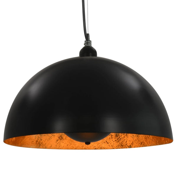 vidaXL Plafonniers 2 pcs Noir et Doré Hémisphérique 40cm E27