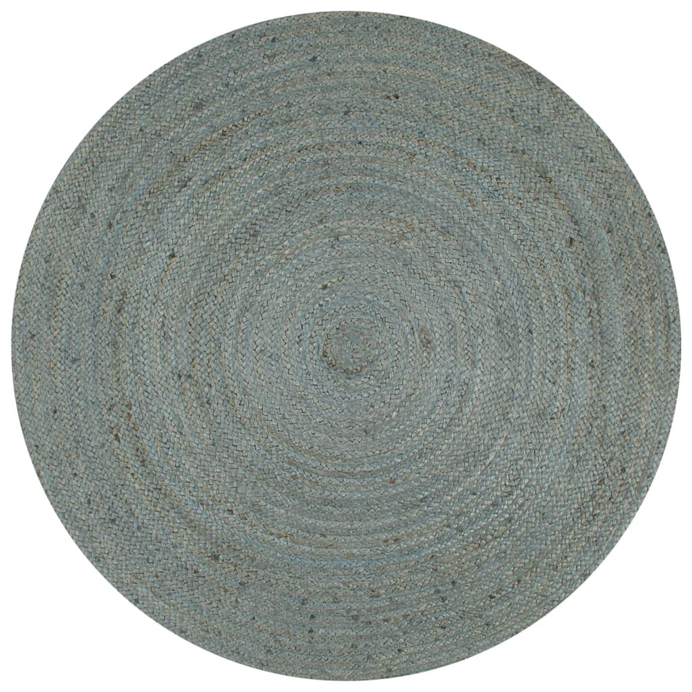 Teppich Handgefertigt Jute Rund 90 cm Olivgrün