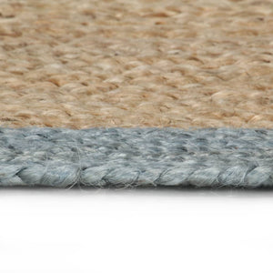 Teppich Handgefertigt Jute mit Olivgrünem Rand 120 cm