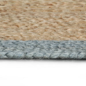 Teppich Handgefertigt Jute mit Olivgrünem Rand 150 cm