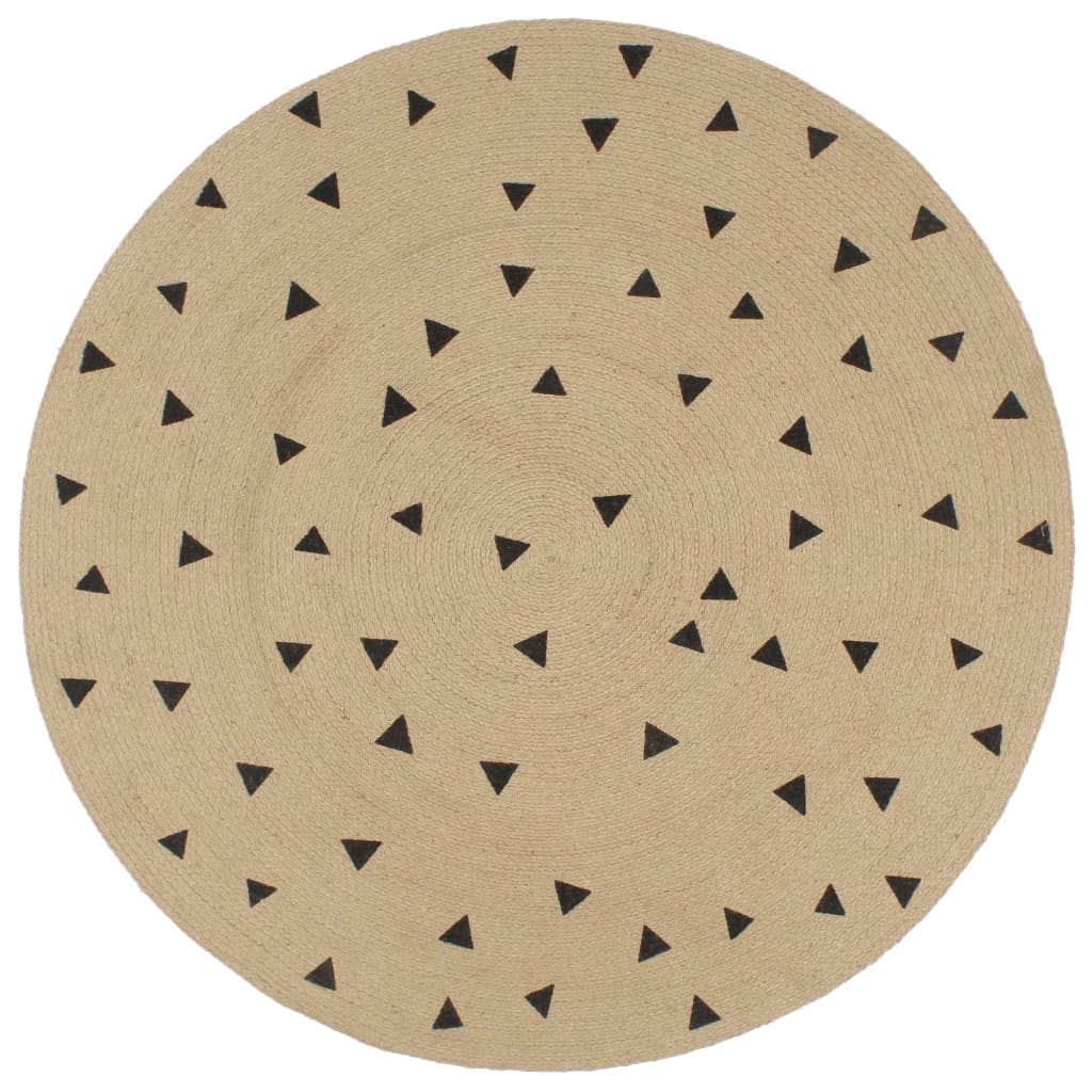 Teppich Handgefertigt Jute mit Dreiecksmuster 90 cm