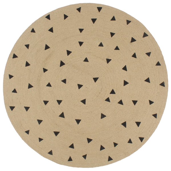 Teppich Handgefertigt Jute mit Dreiecksmuster 90 cm