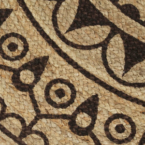 vidaXL Tapis fait à la main en jute avec imprimé marron foncé 120 cm