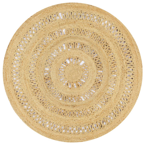 vidaXL Tapis tressé à la main en jute 120 cm
