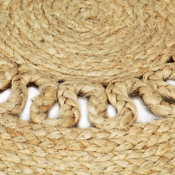 vidaXL Tapis tressé à la main en jute 120 cm