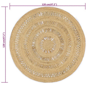 vidaXL Tapis tressé à la main en jute 120 cm