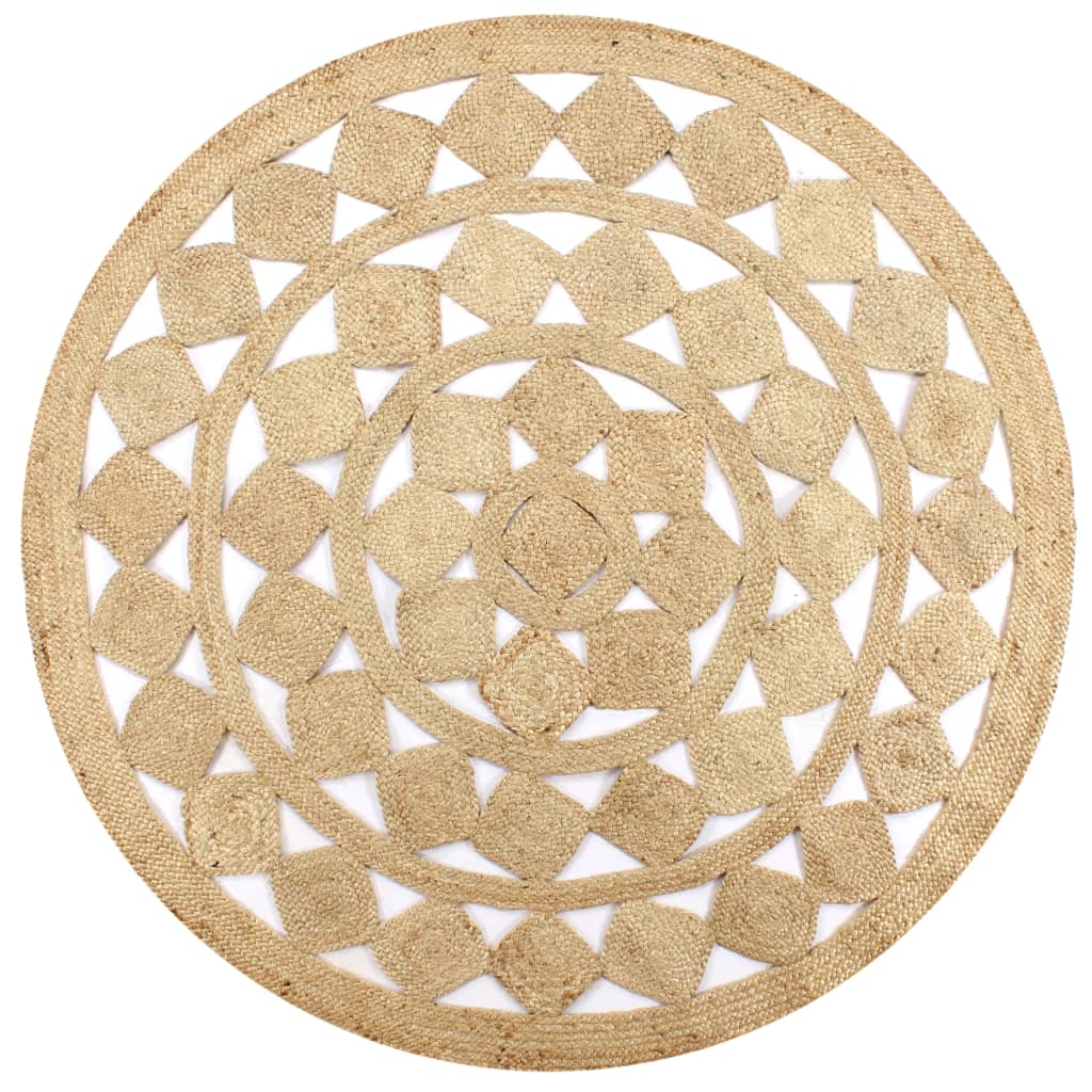vidaXL Tapis tressé à la main en jute 90 cm