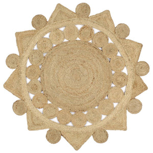 vidaXL Tapis tressé à la main en jute 120 cm