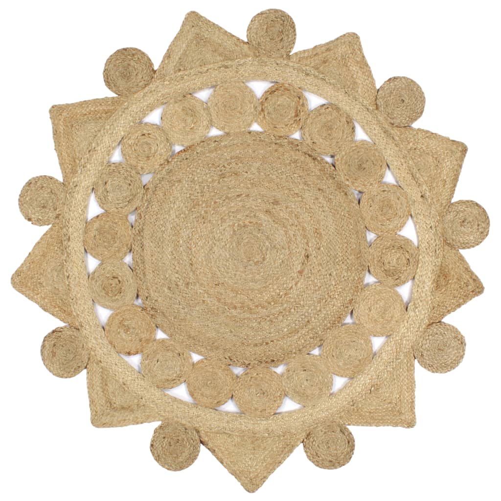 vidaXL Tapis tressé à la main en jute 120 cm