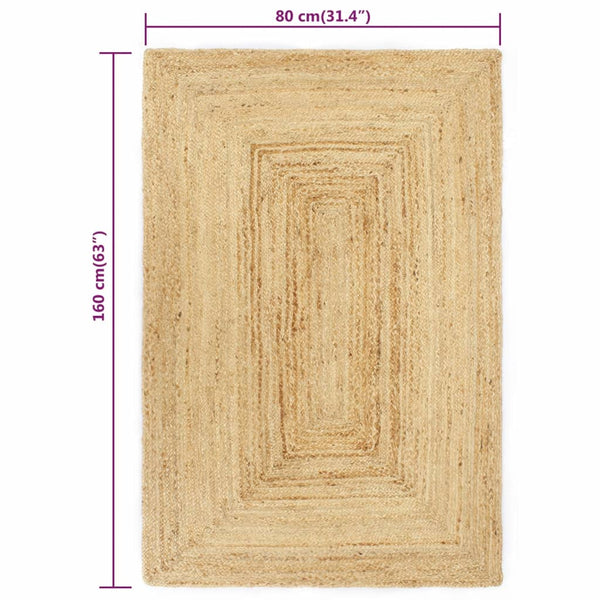 Teppich Handgefertigt Jute Natur 80x160 cm