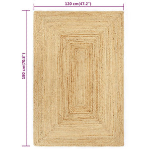 Teppich Handgefertigt Jute Natur 120x180 cm