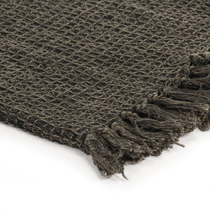 vidaXL Plaid en coton 125x150 cm Anthracite/Marron