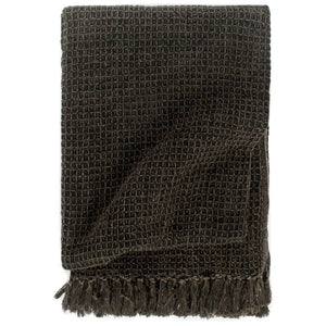 vidaXL Jeté de canapé en coton 160x210 cm Anthracite/Marron