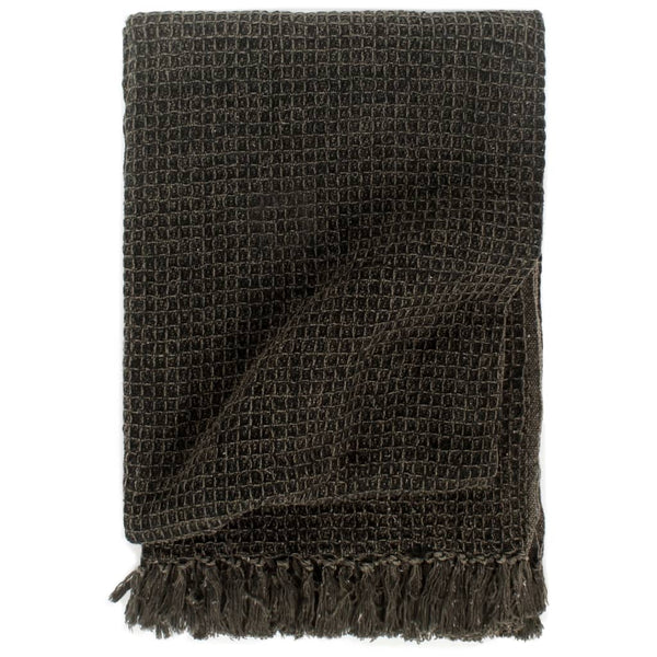 vidaXL Jeté de canapé en coton 160x210 cm Anthracite/Marron