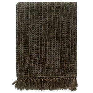 vidaXL Jeté de canapé en coton 160x210 cm Anthracite/Marron