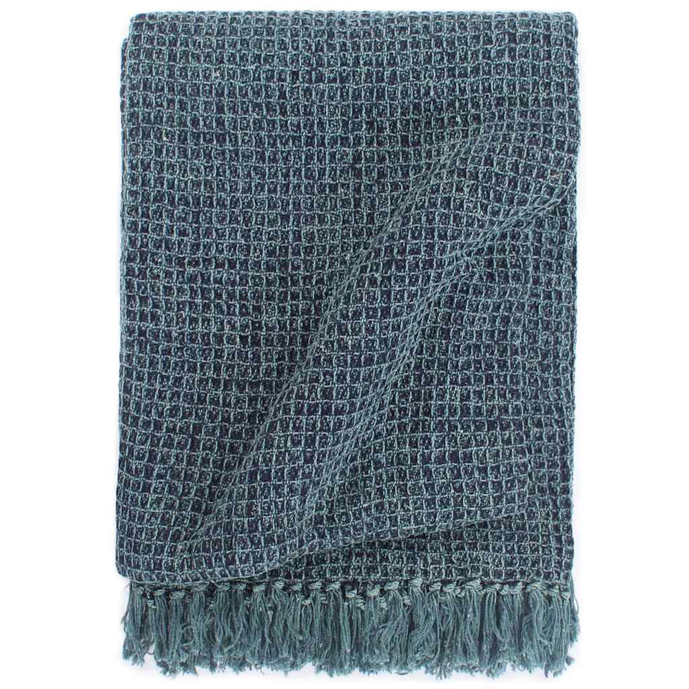 vidaXL Jeté de lit en coton 125x150 cm bleu indigo