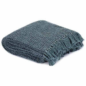 vidaXL Jeté de lit en coton 125x150 cm bleu indigo