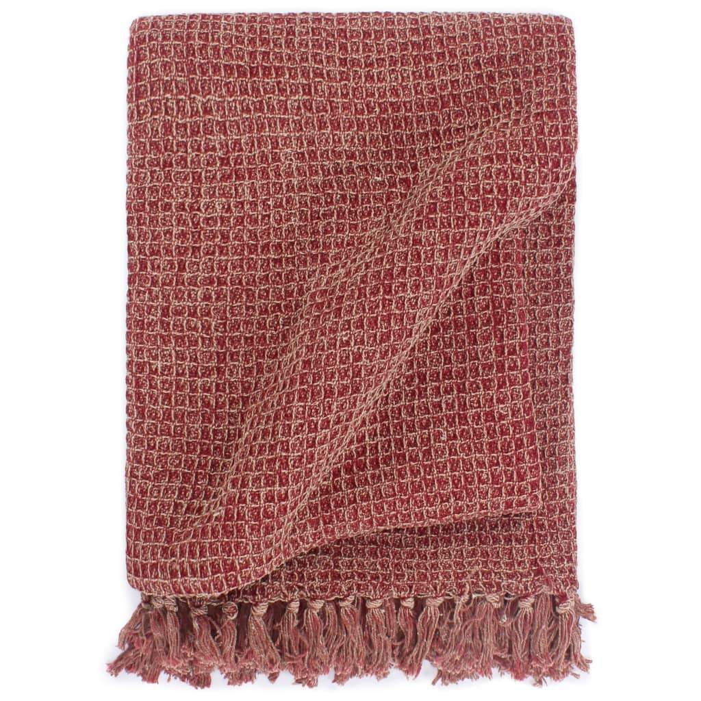 vidaXL Couvre-lit en coton 220x250 cm bordeaux