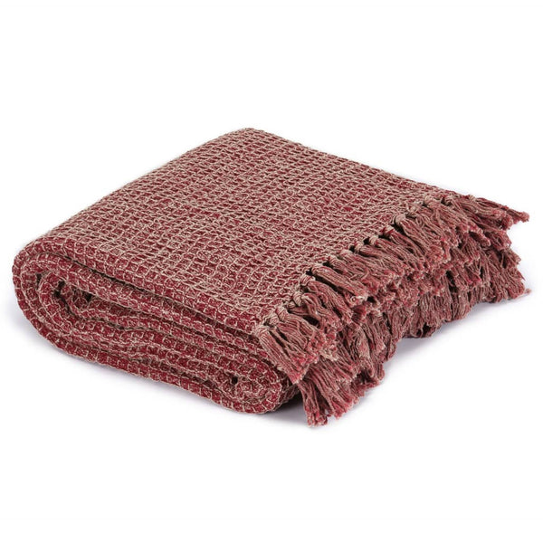 vidaXL Couvre-lit en coton 220x250 cm bordeaux