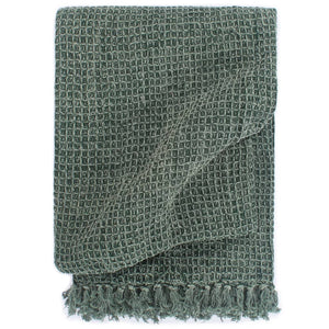vidaXL Jeté de canapé en coton 125x150 cm Vert foncé