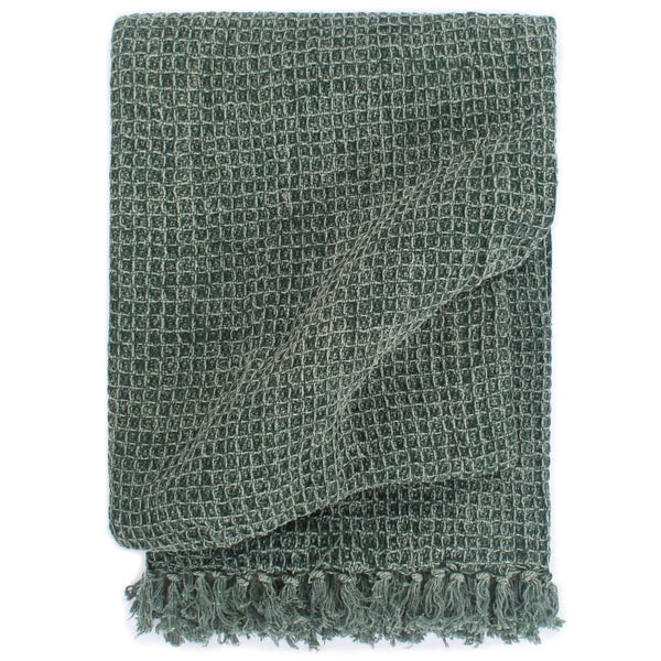 vidaXL Jeté de lit coton 160x210 cm vert foncé